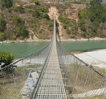 Bridge over a gorge, en route to Kathmandu