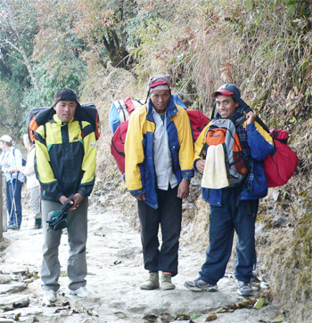 Our very-hard-working and friendly sherpas